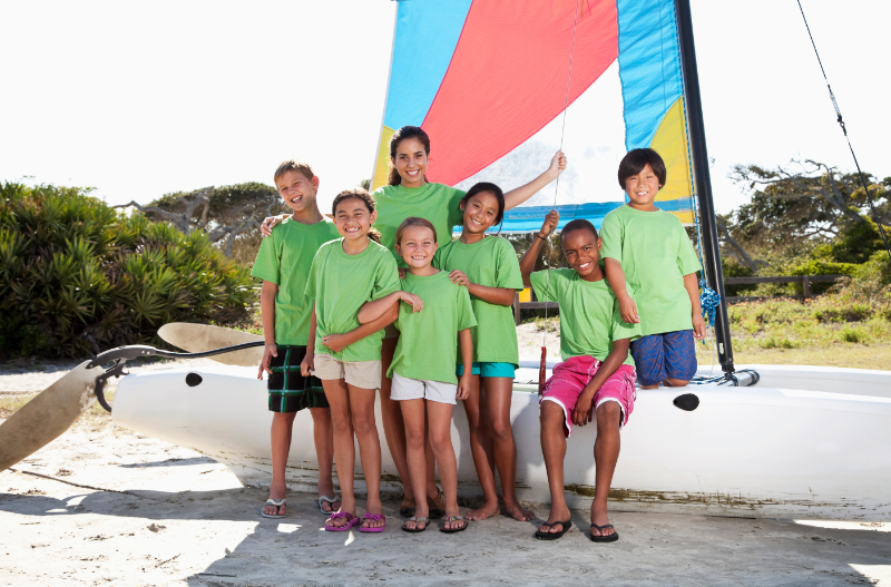 Summer Camp kids sailing